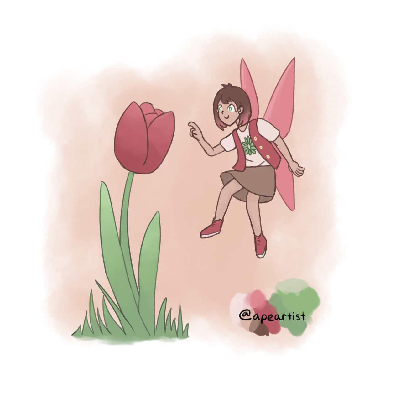 peachtober day 1 tulip